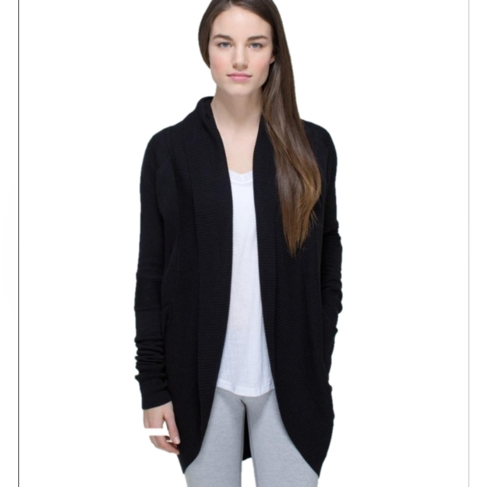 Lululemon Transformation Wrap Cardigan Sweater black small @A